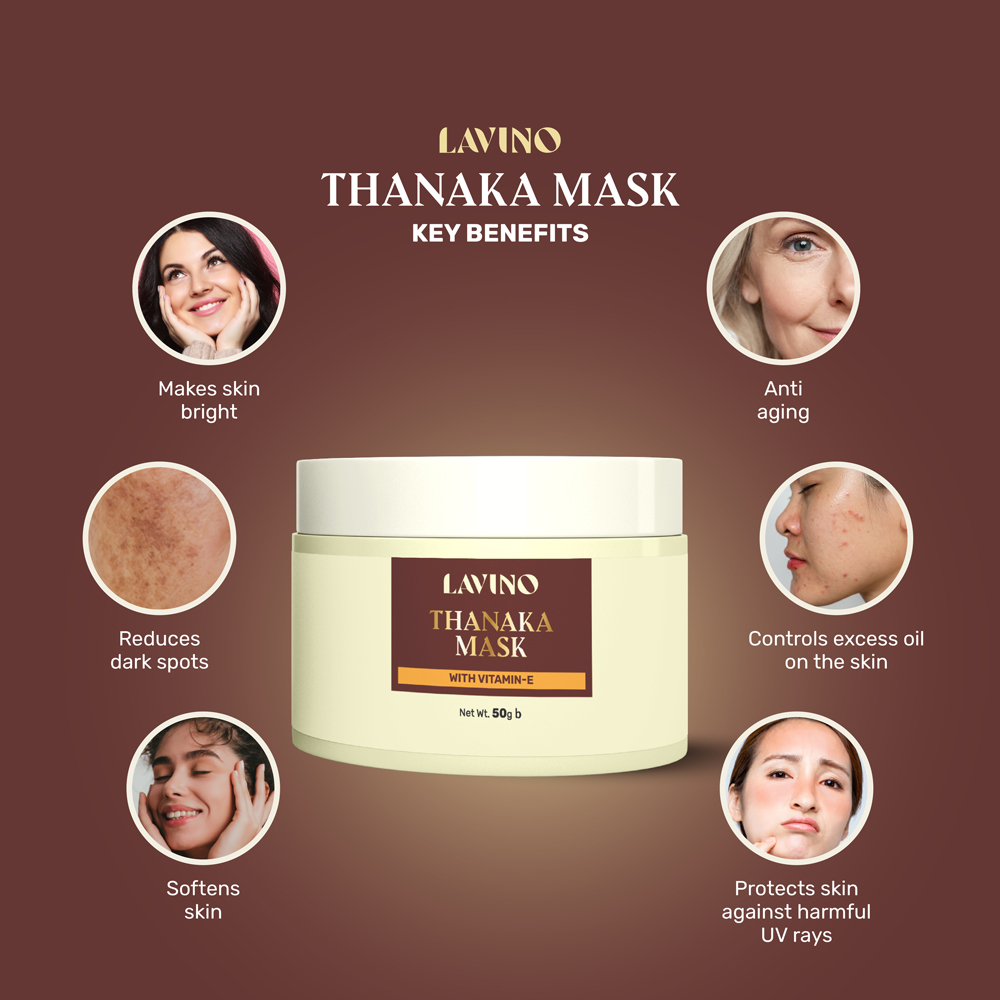 Lavino Thanaka Mask With Vitamin E - 50G Lavino Thanaka Mask A Content Multani Sku25817 3