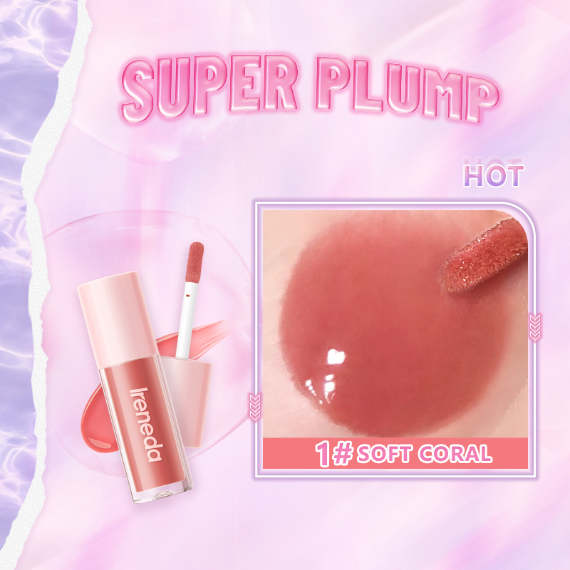 Ireneda Super Plump Hi-Shine Lip Gloss – 01 Soft Coral (IR06)