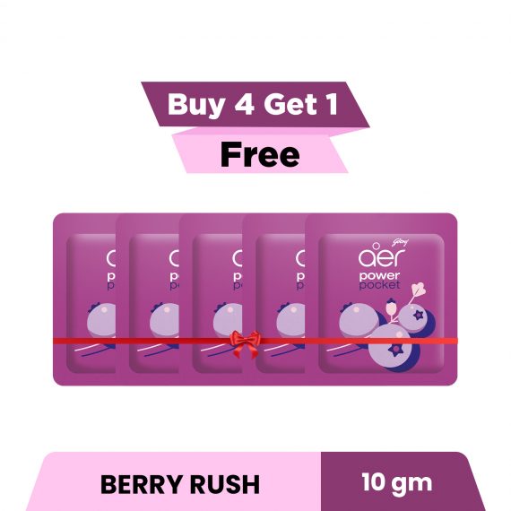 (Buy 4 Get 1 Free) Aer Power Pocket Bathroom Fragrance Berry Rush 10g