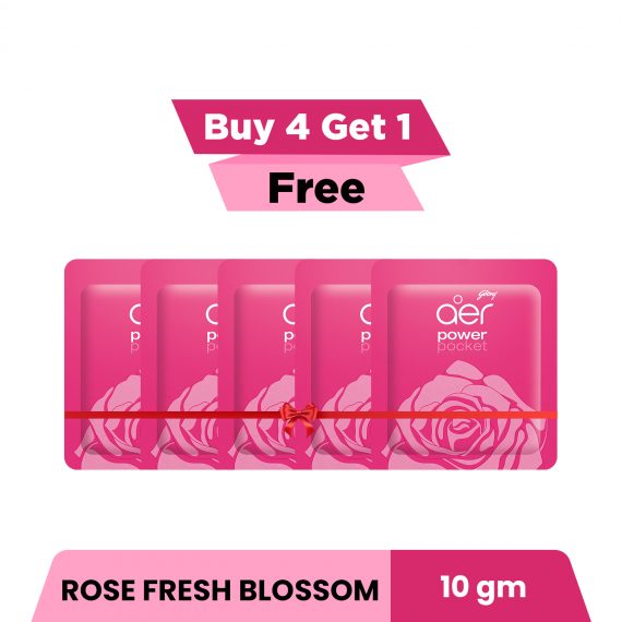 (Buy 4 Get 1 Free)Aer Power Pocket Bathroom Fragrance Rose Fresh Blossom 10g