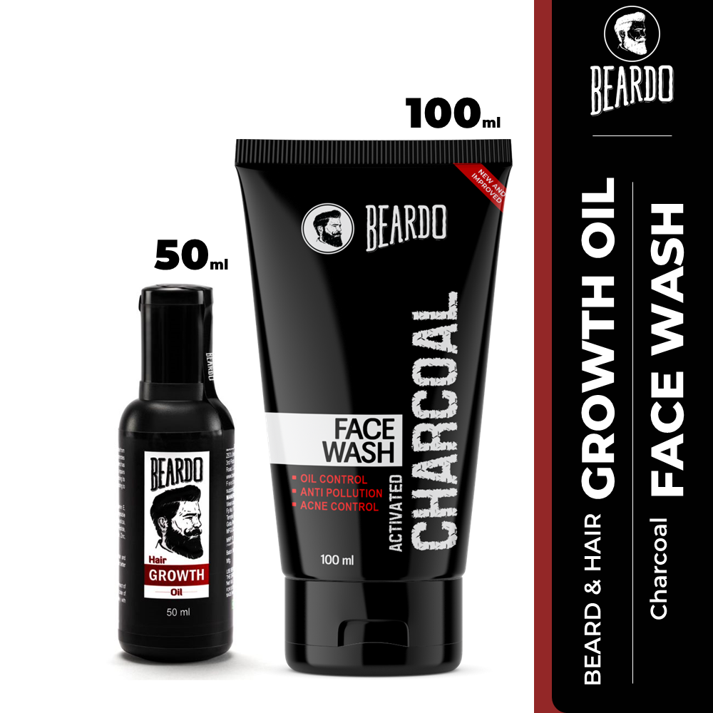 Beardo Combo – Activated Charcoal Face Wash 100ml & Beard & Hair Growth Oil 50ml