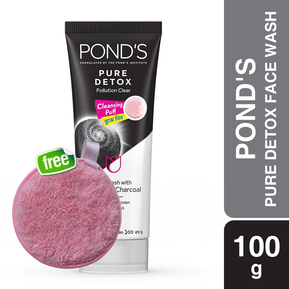 Buy Pond’s Face Wash Pure Detox 100g and Get Free Cleansing Puff