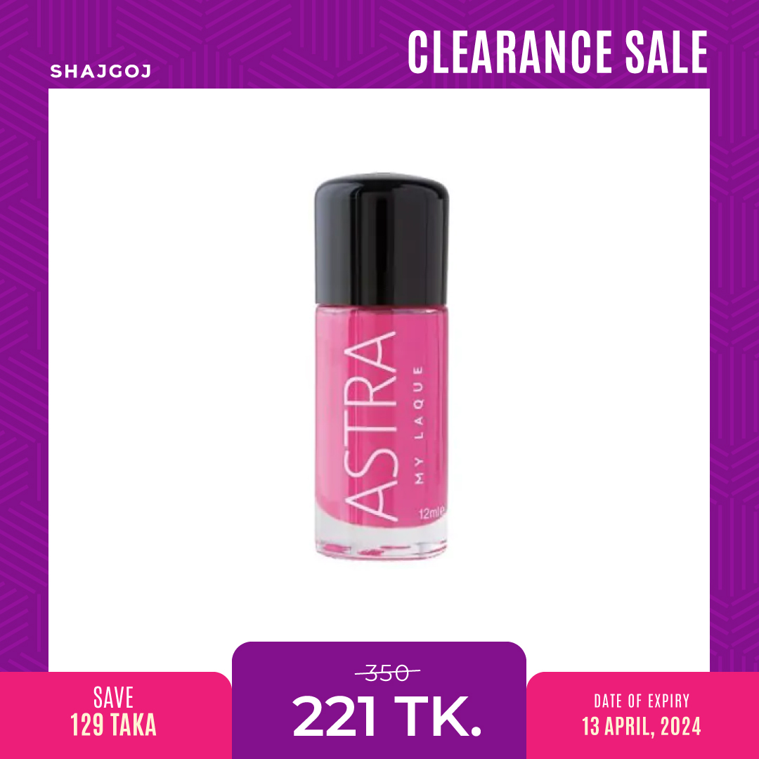 Astra My Laque Ultra Glossy Nail Polish N 15 Pink flower (Expiry Date – 13/04/2024)
