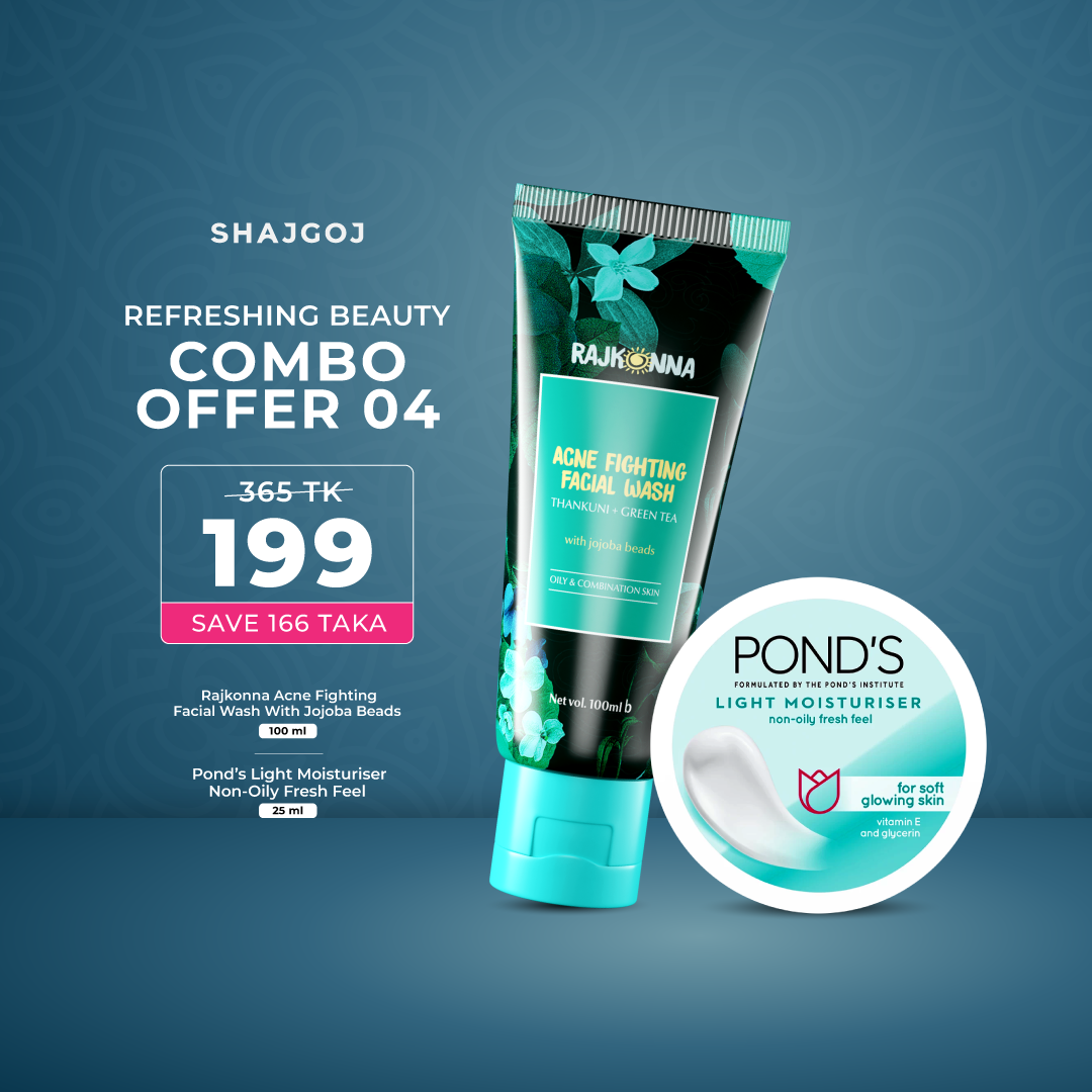 Refreshing Beauty COMBO Offer 04 (Rajkonna Acne Fighting Facial Wash With Jojoba Beads + Pond’s Light Moisturiser Non-Oily Fresh Feel)